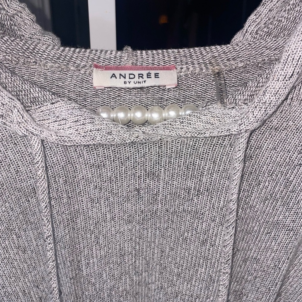 Andree By Unit Hoodie Dress Women Small Lightweight Knit Sport Casual Minimalist - Picture 5 of 14